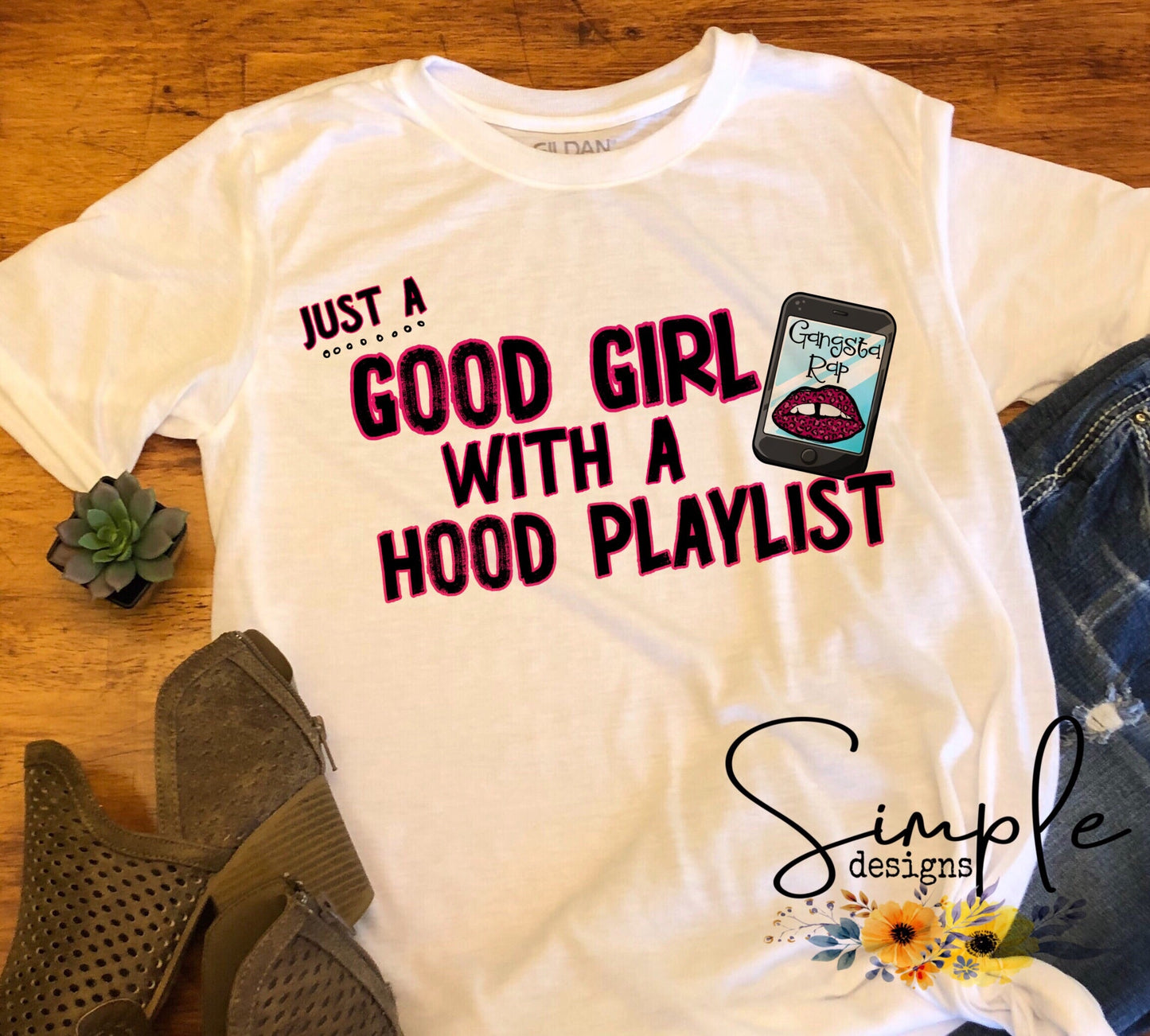 Just a Good Girl With a Hood Playlist Sublimation Heat Transfer Sheet