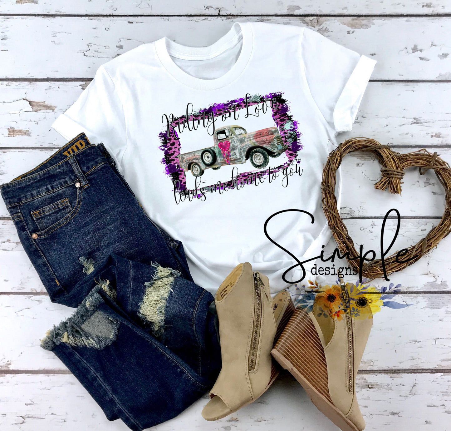 Riding on Love Valentines Sublimation Heat Transfer Sheets
