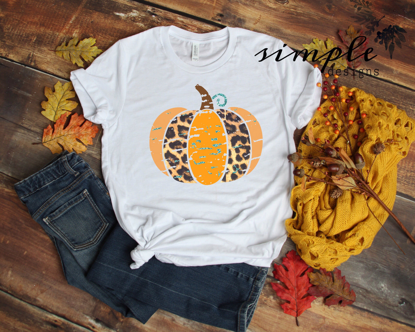 Orange and Leopard Pumpkin Sublimation Heat Transfer Sheet