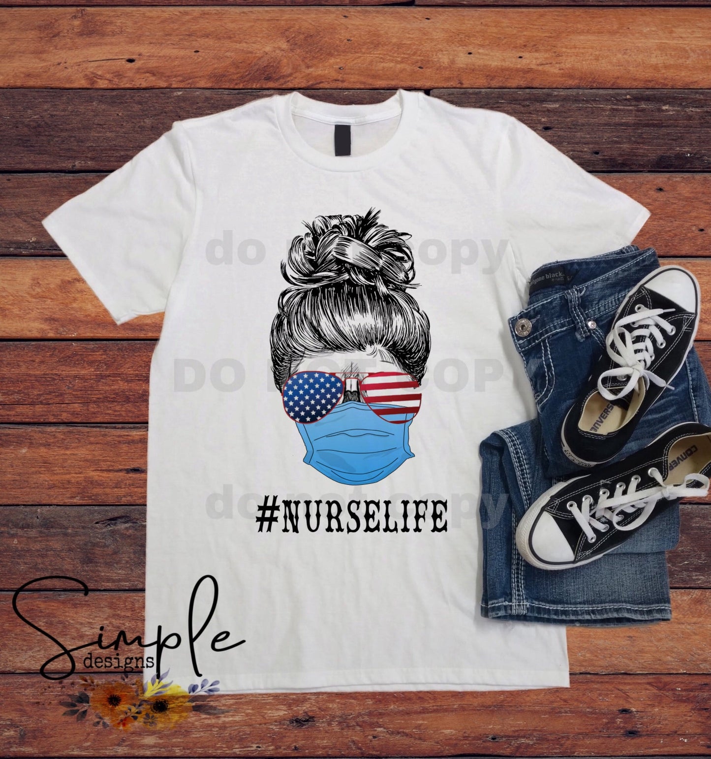 Skull nurse life Sublimation Heat Transfer Sheets