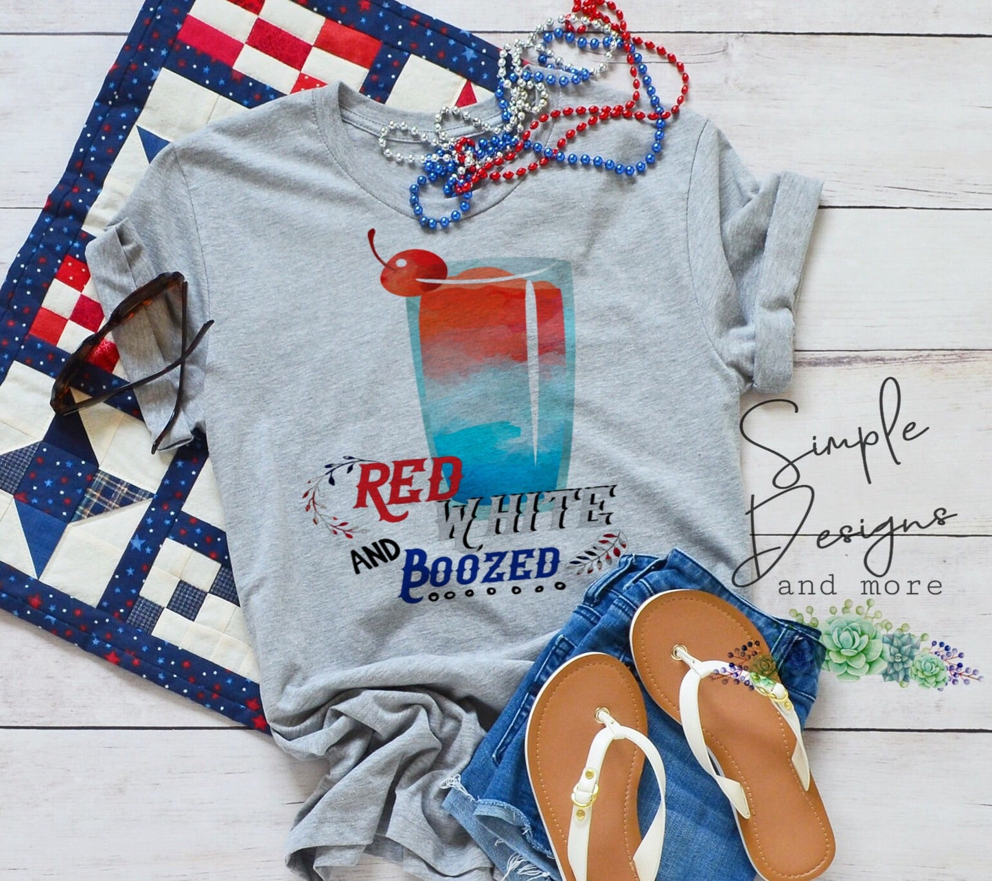Red White and Boozed Patriotic Sublimation Heat Transfer Sheet