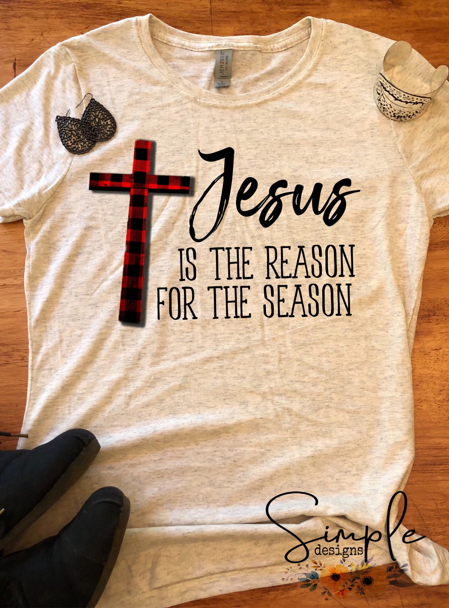 Cross Jesus is the Reason for the Season Sublimation Heat Transfer Sheet