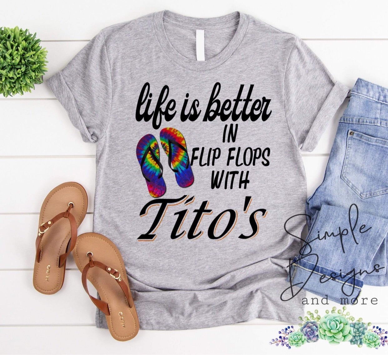 Life is Better With Flip Flops and Tito’s Sublimation Heat Transfer Sheet