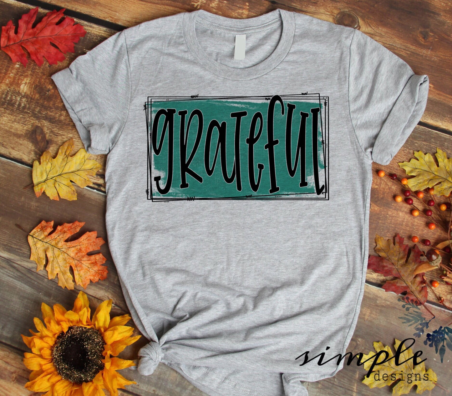 Teal Grateful Sublimation Heat Transfer Sheet