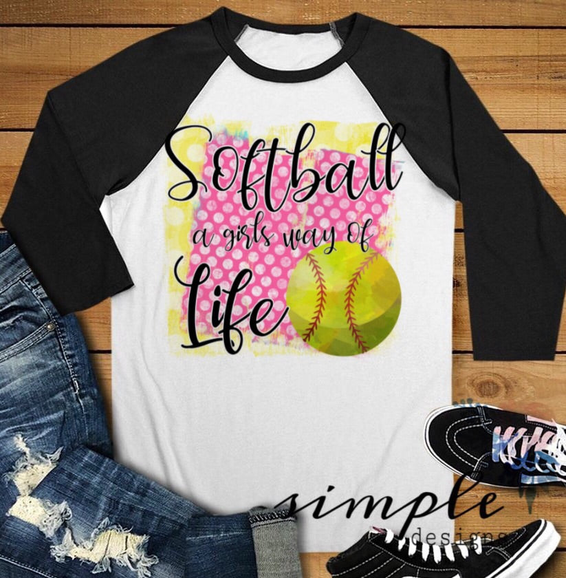 Softball A Girls Way of Life Sublimation Heat Transfer Sheet
