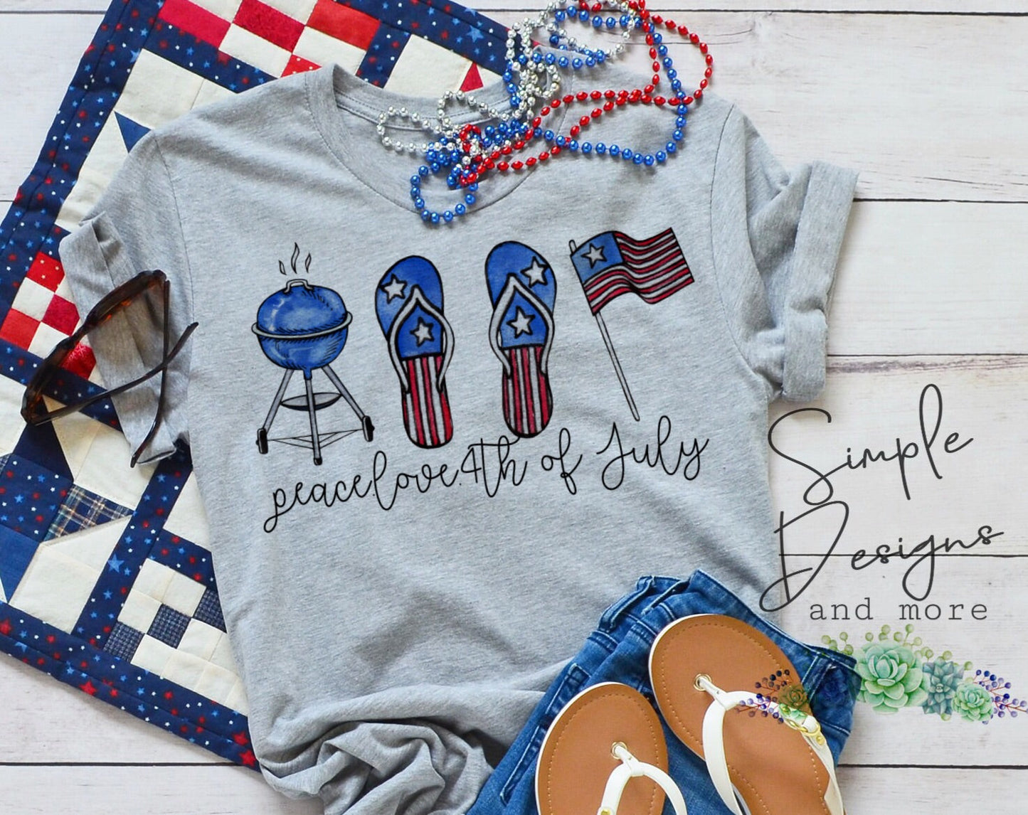 Peace Love 4th of July Sublimation Heat Transfer Sheets