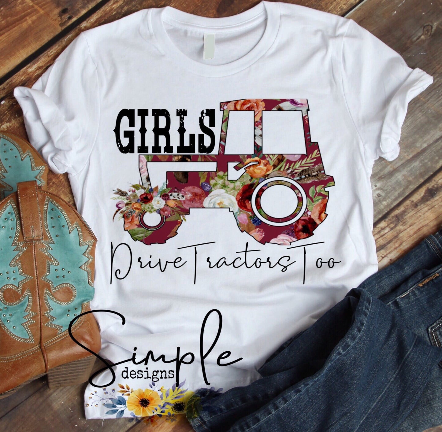 Girls Drive Tractors Too Sublimation Heat Transfer Sheets