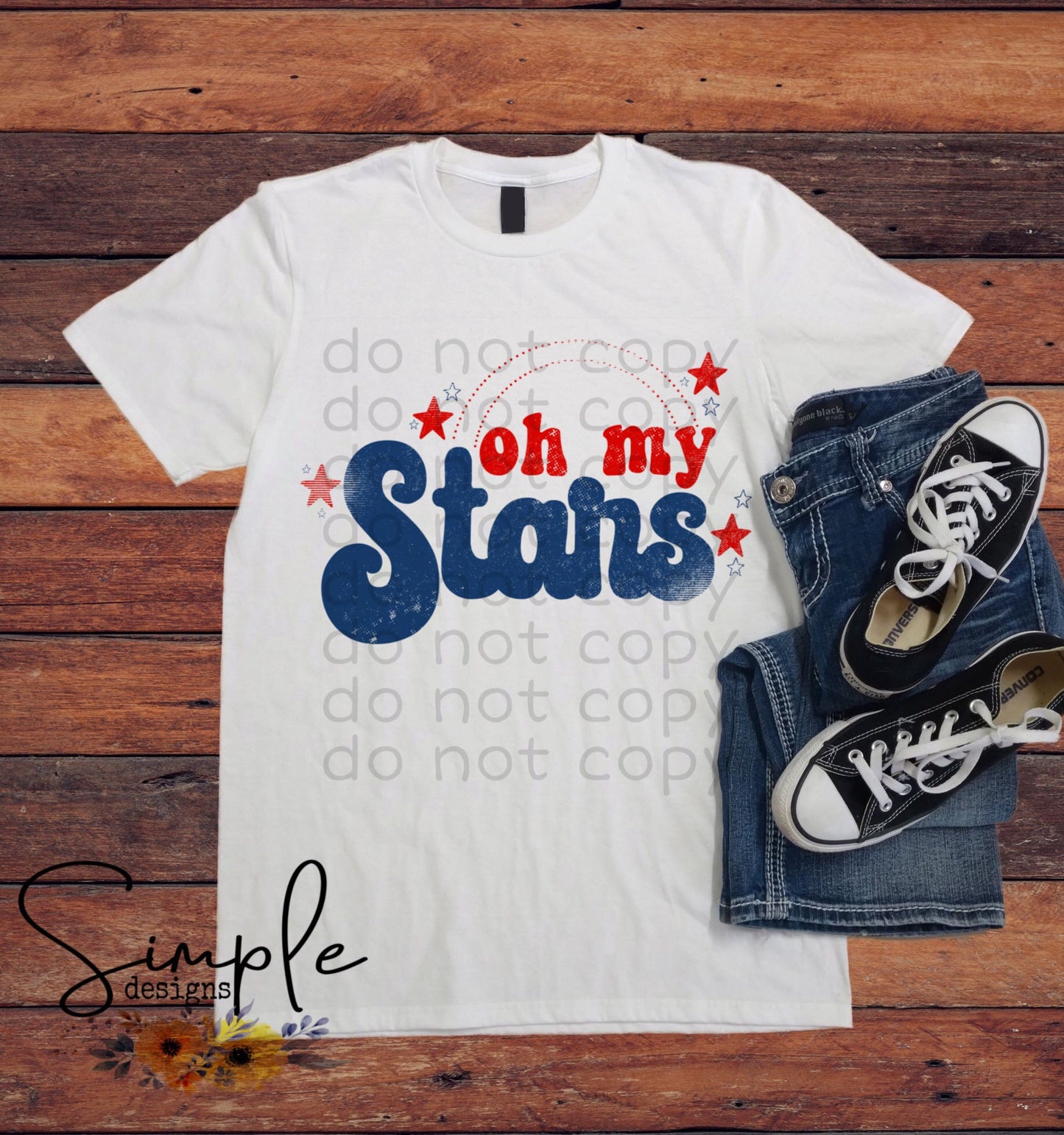 Oh My Stars Red White and Blue Sublimation Heat Transfer Sheets