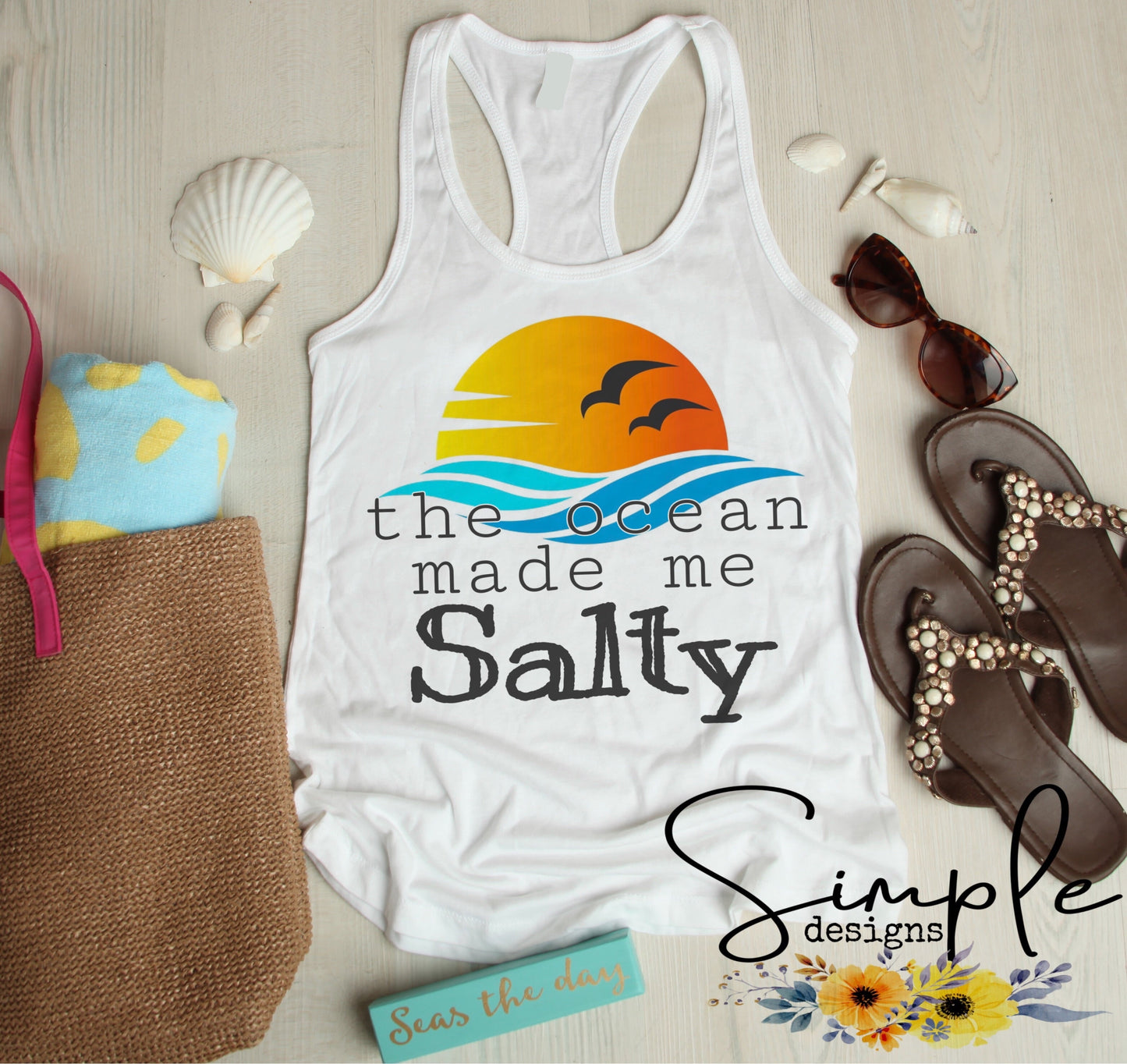 The Ocean Made Me Salty Sublimation Heat Transfer Sheet