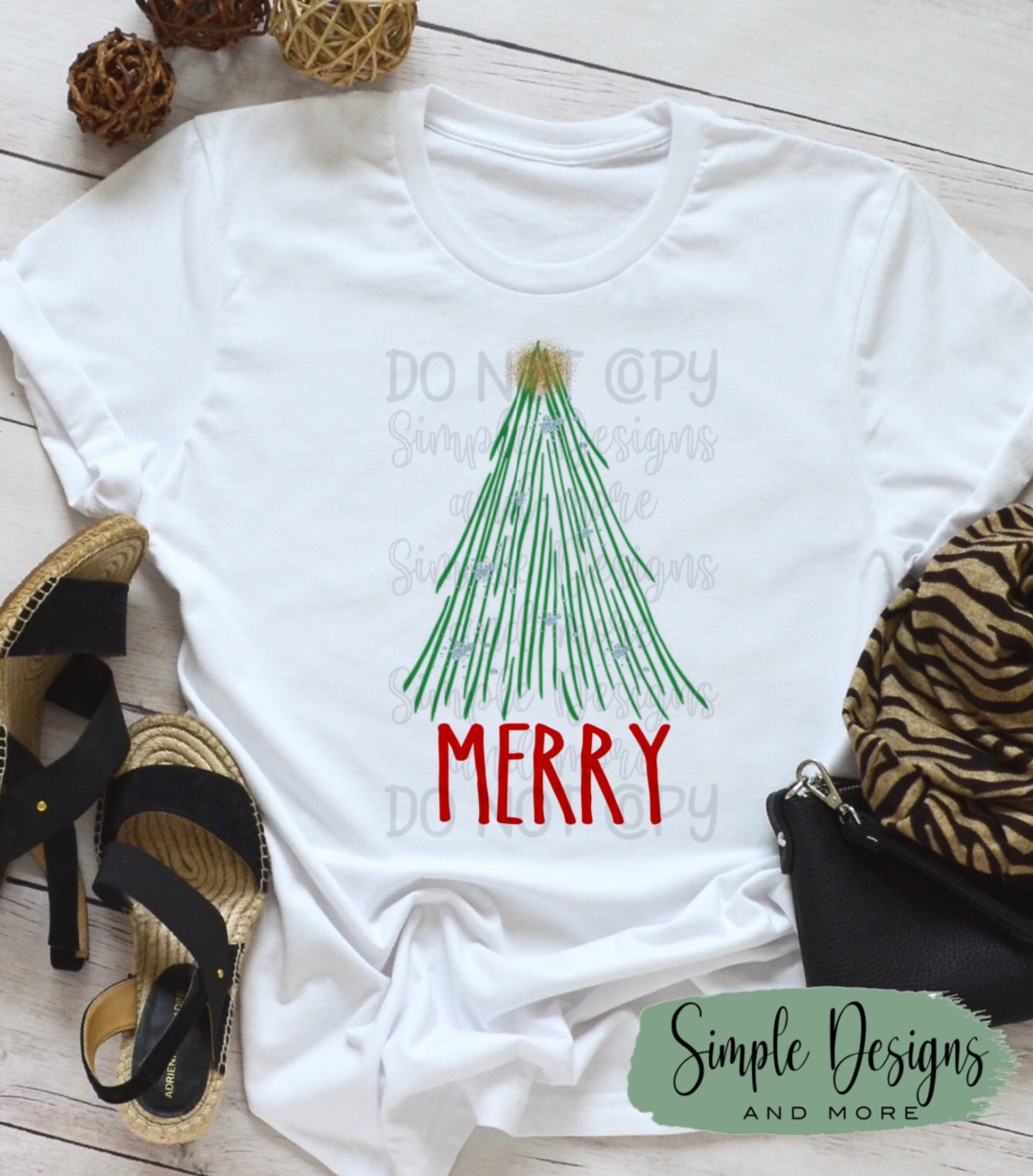 Merry Christmas Tree Sublimation Heat Transfer Sheet
