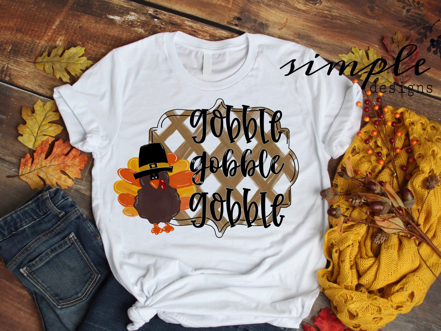 Gobble Gobble Gobble Tan Sublimation Heat Transfer Sheet