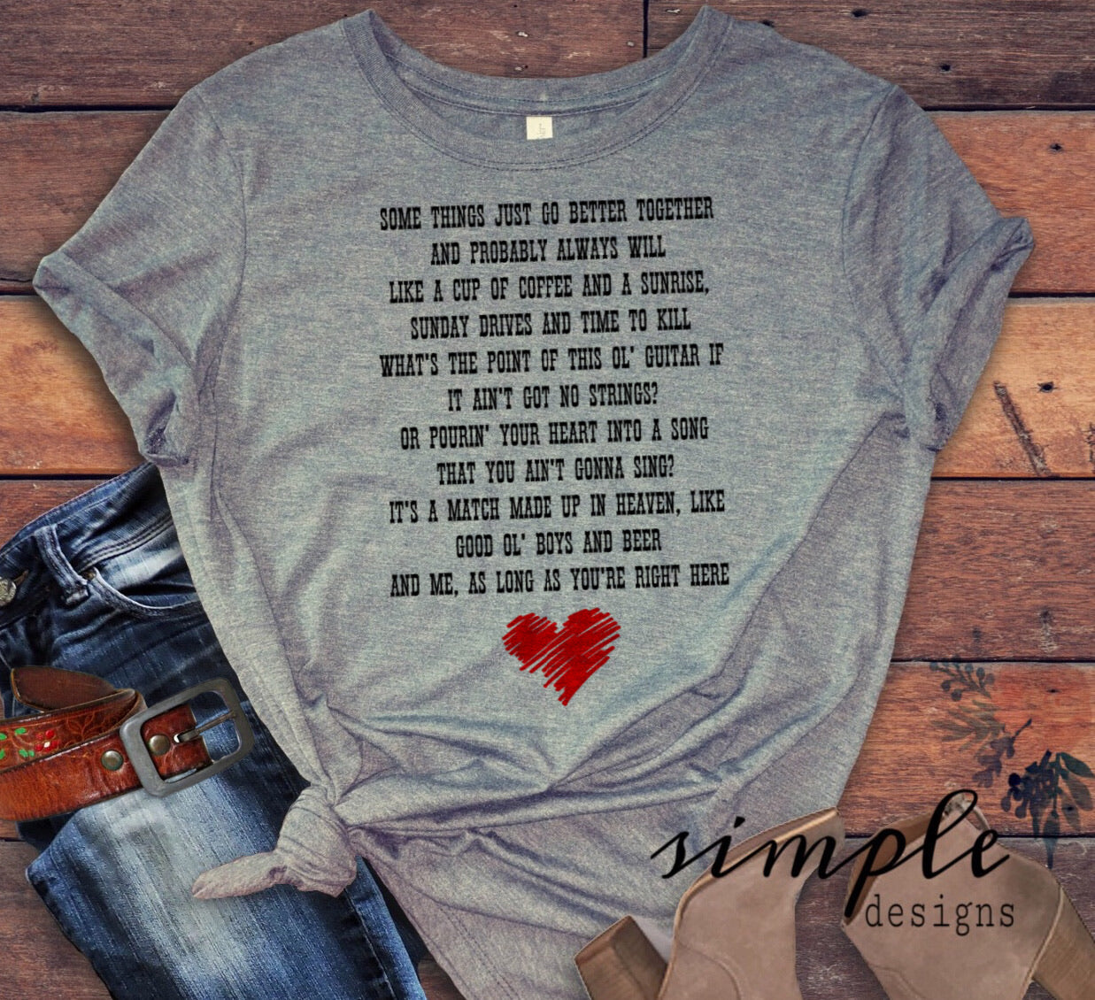 Better Together Lyrics With Heart Sublimation Heat Transfer Sheet