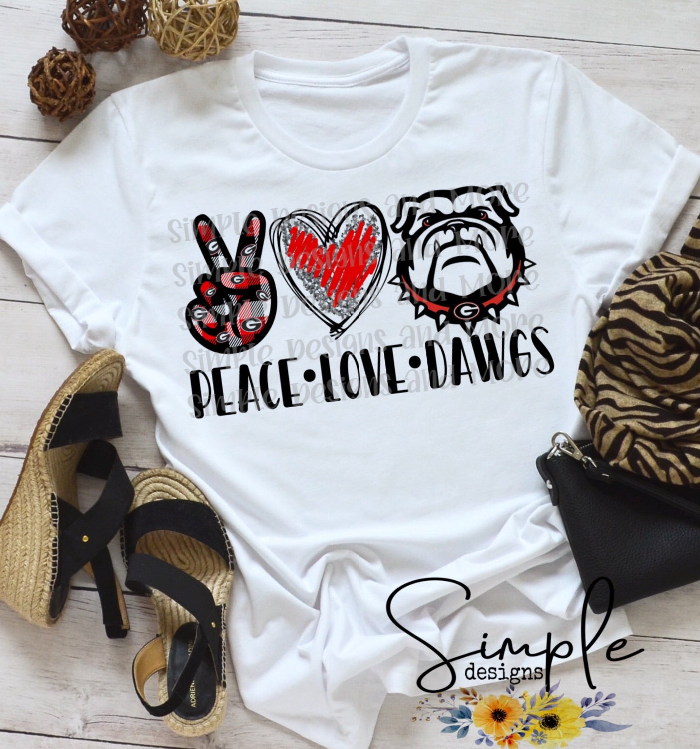 Peace Love GA BULLDOGS Sublimation Heat Transfer Sheets