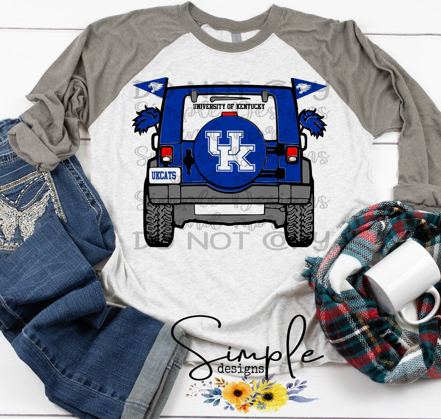 UK Wildcats Jeep Sublimation Heat Transfer Sheets