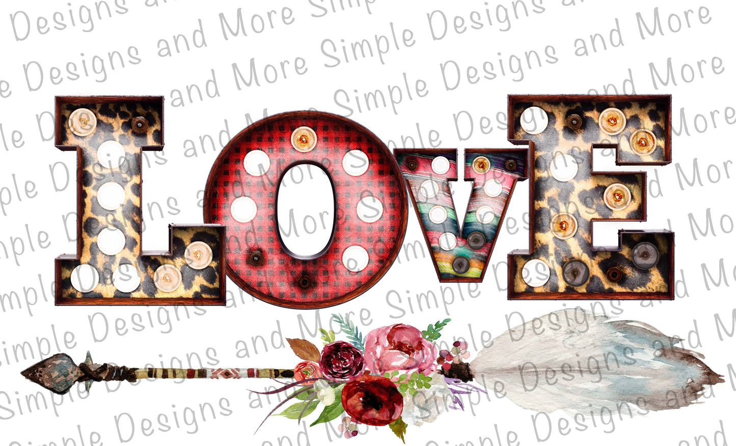Tribal Arrow Love Valentine’s Day Sublimation Heat Transfer Sheets