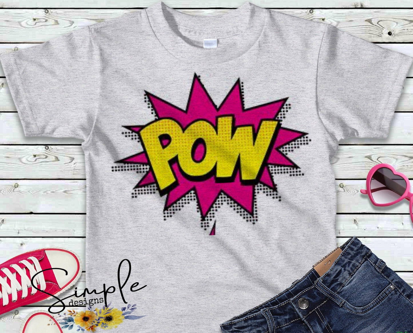 Pow Superhero Pink Sublimation Heat Transfer Sheets