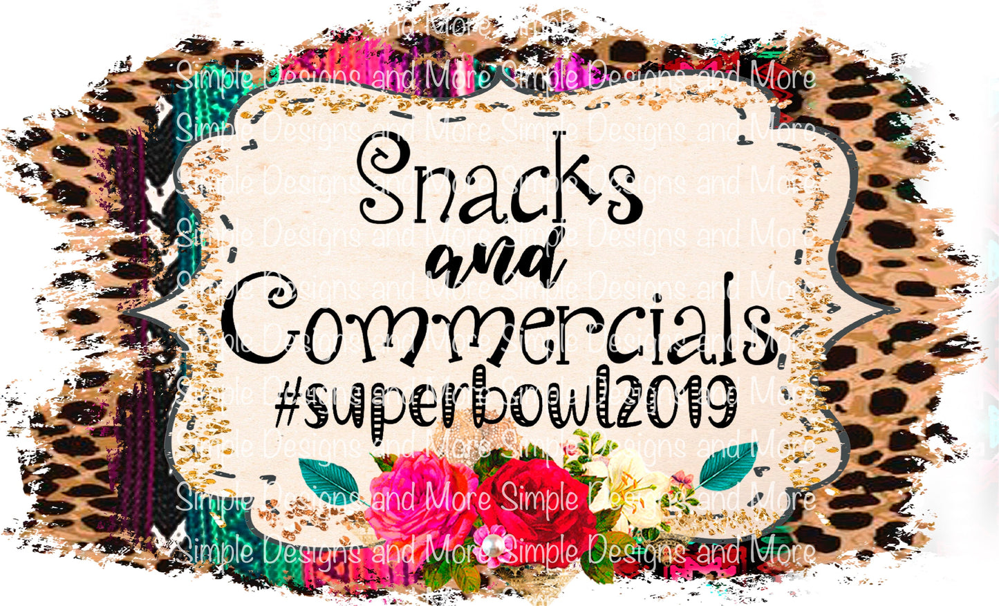Framed Snacks and Commercials Super Bowl Sublimation Heat Transfer Sheets