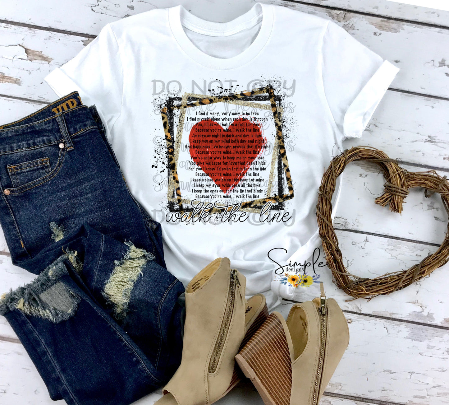 I Walk the Line ❤️ Leopard Frame Sublimation Heat Transfer Sheet