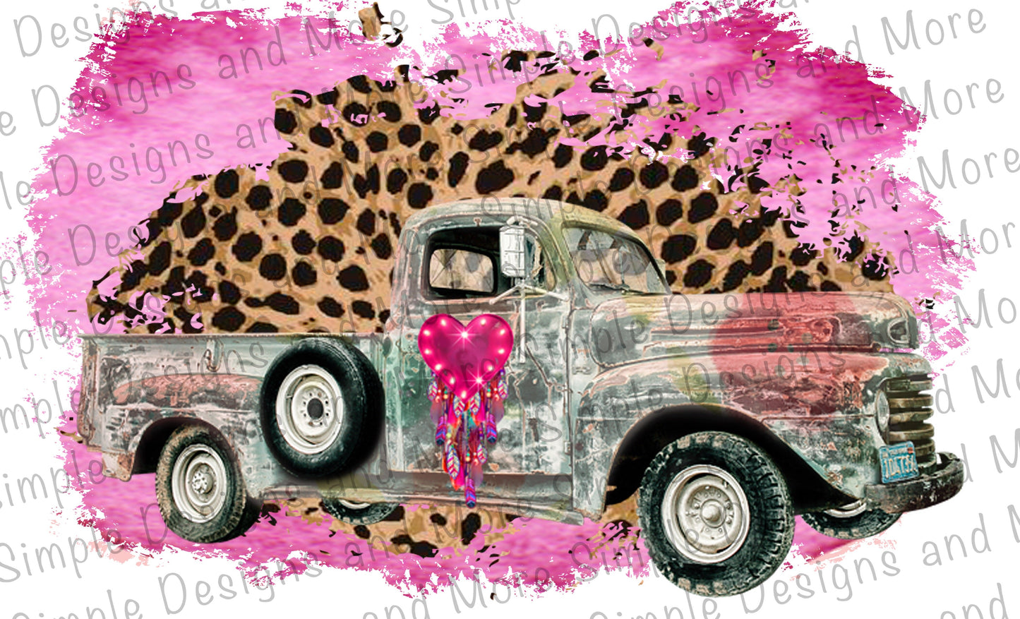Truck Heart Valentine’s Day Sublimation Heat Transfer Sheets