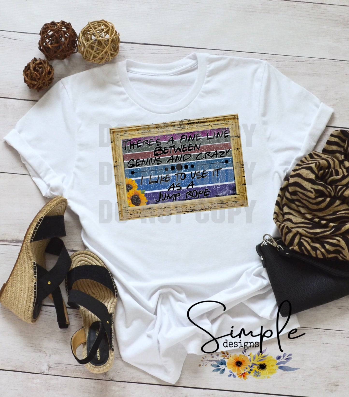 Framed There’s a Thin Line Between Genius and Crazy Sublimation Heat Transfer Sheets