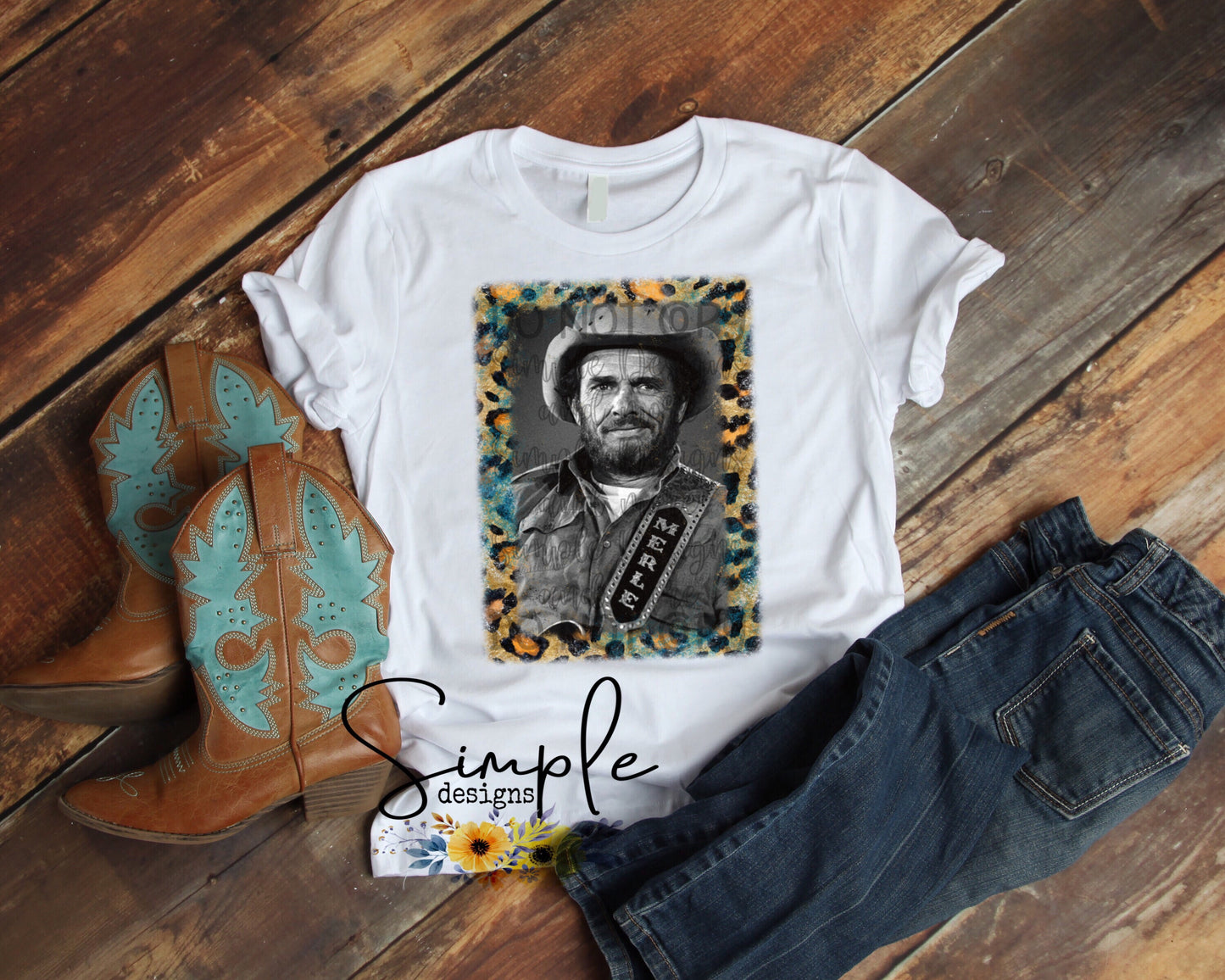 MHaggard Square Frame Country Music Sublimation Heat Transfer Sheets