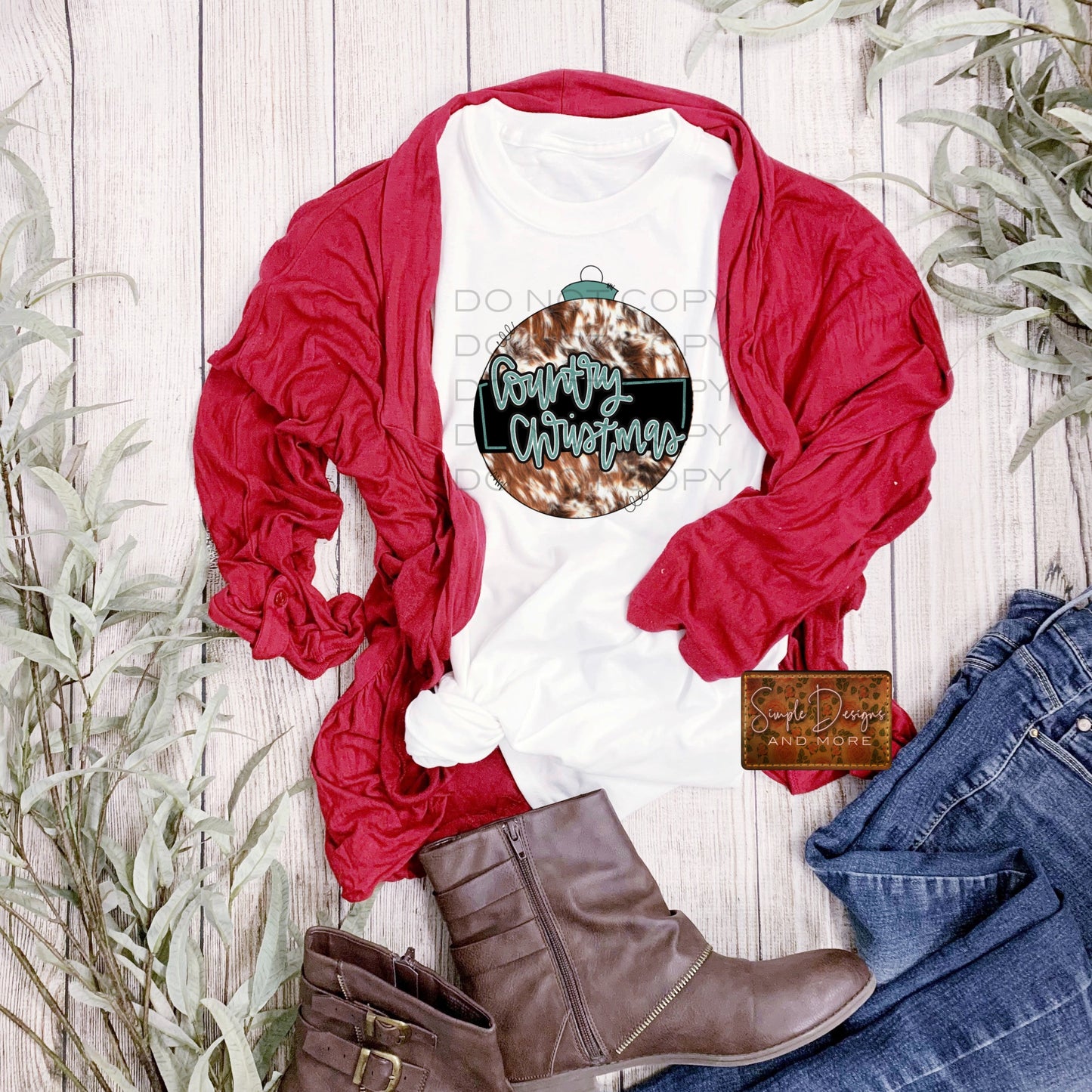 Country Christmas Ornament Sublimation Heat Transfer Sheets