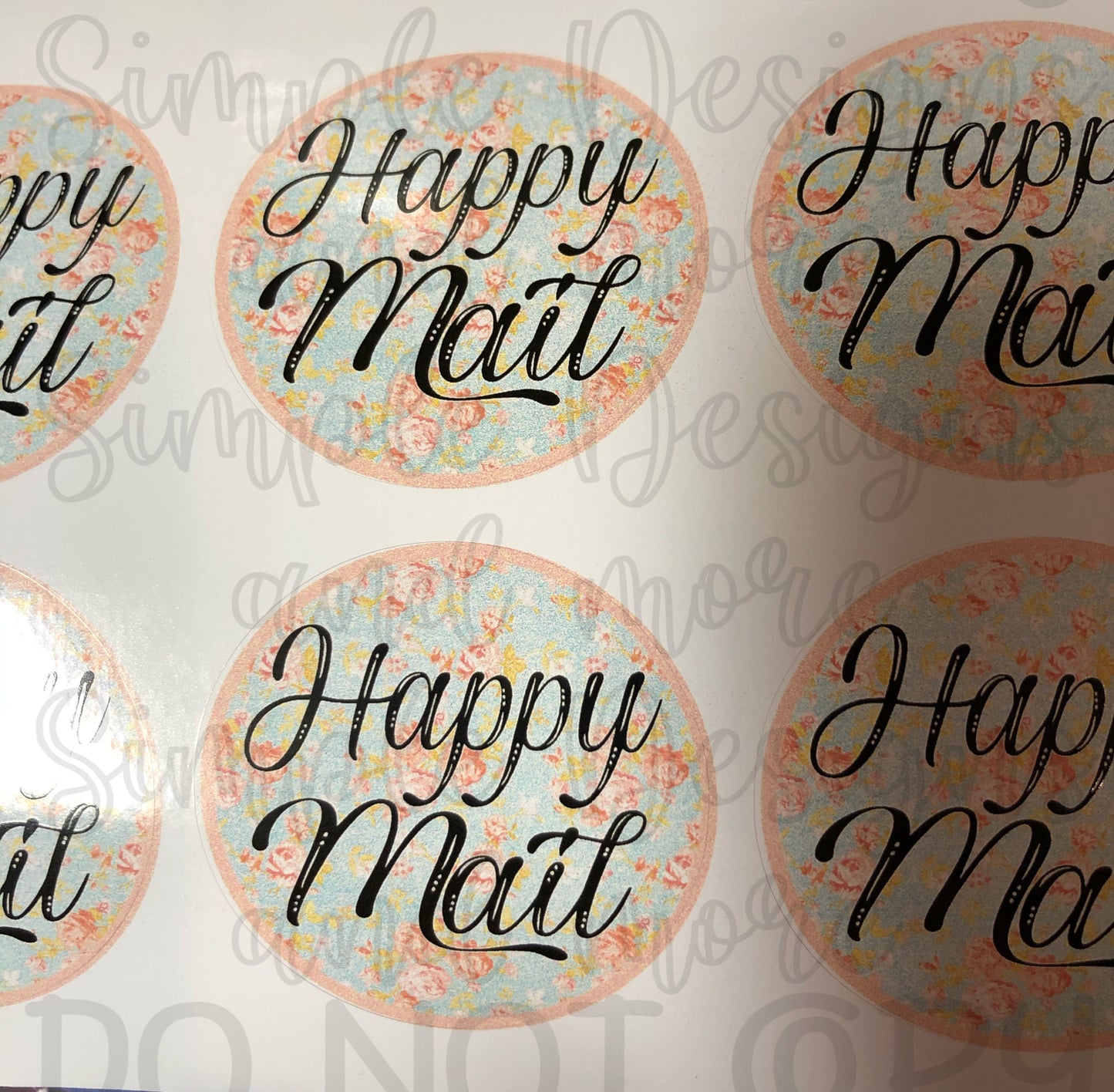 Floral Happy Mail Spring Stickers