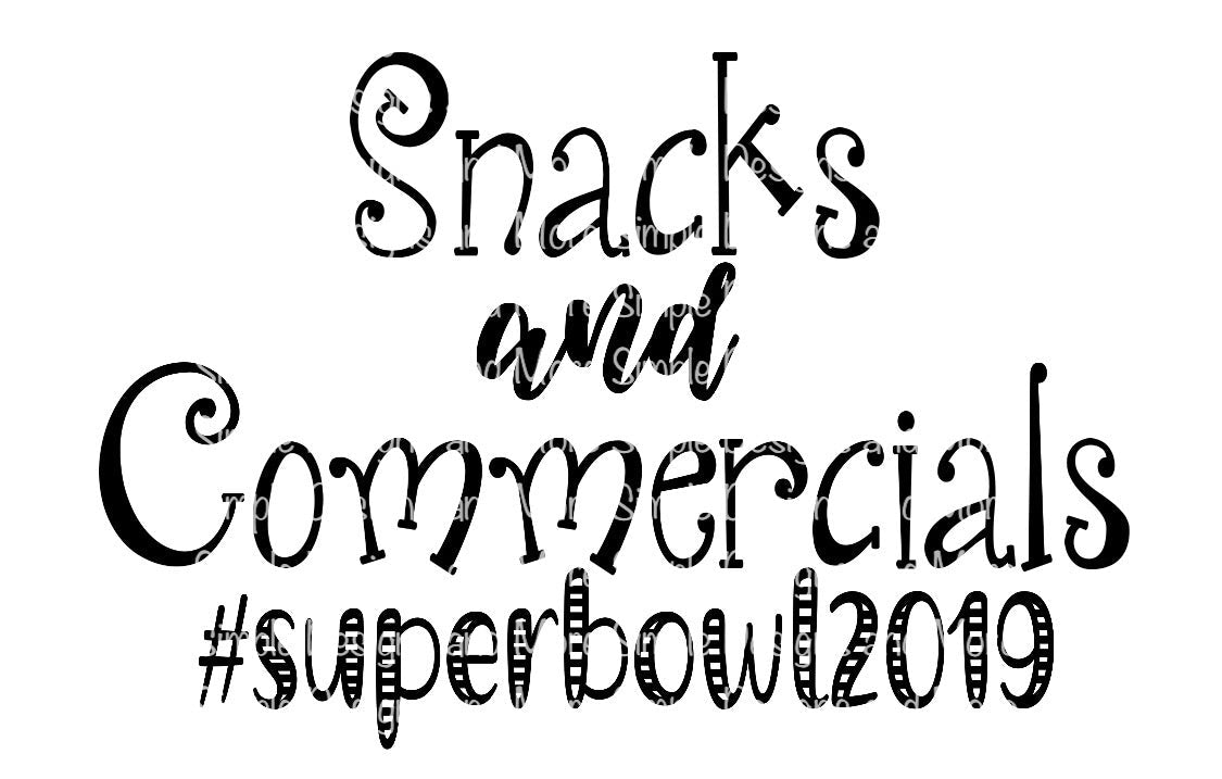 Snacks and Commercials Super Bowl Sublimation Heat Transfer Sheets