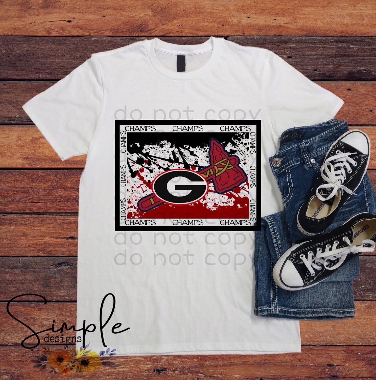 Braves Tomahawk and GA Bulldogs Football Sublimation Heat Transfer Sheets