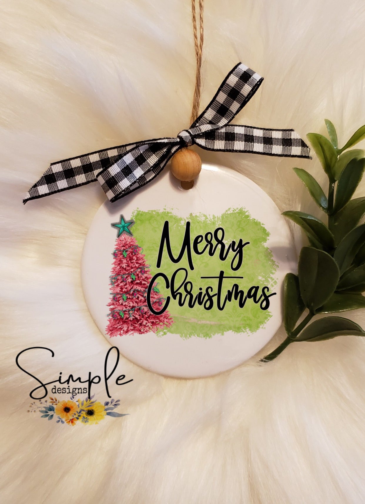Merry Christmas Pink and Green Sublimation Heat Transfer Sheet