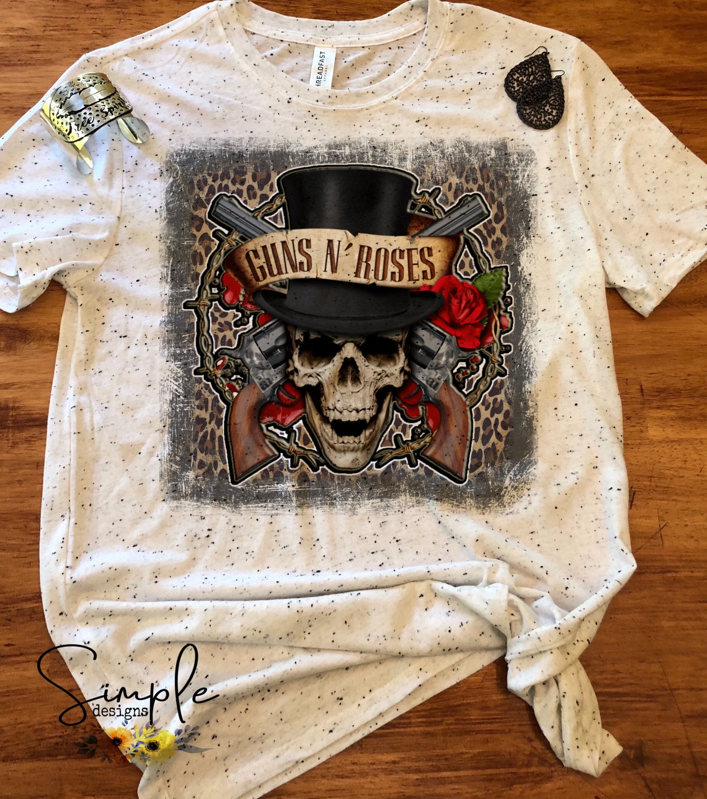 Guns‘n Roses With Leopard Border Band Sublimation Heat Transfer Sheets