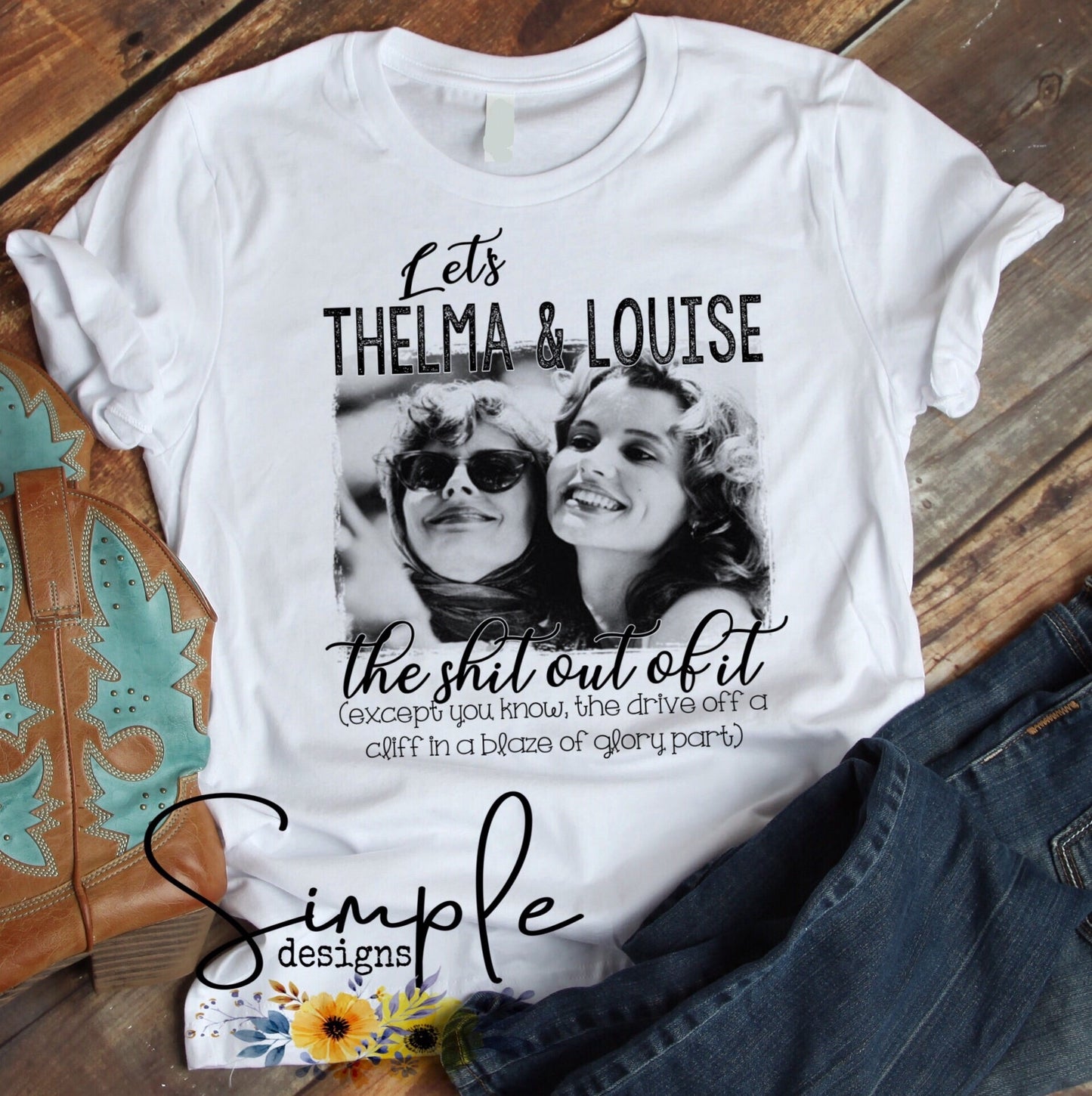 Thelma and Louise Black and White Sublimation Heat Transfer Sheet