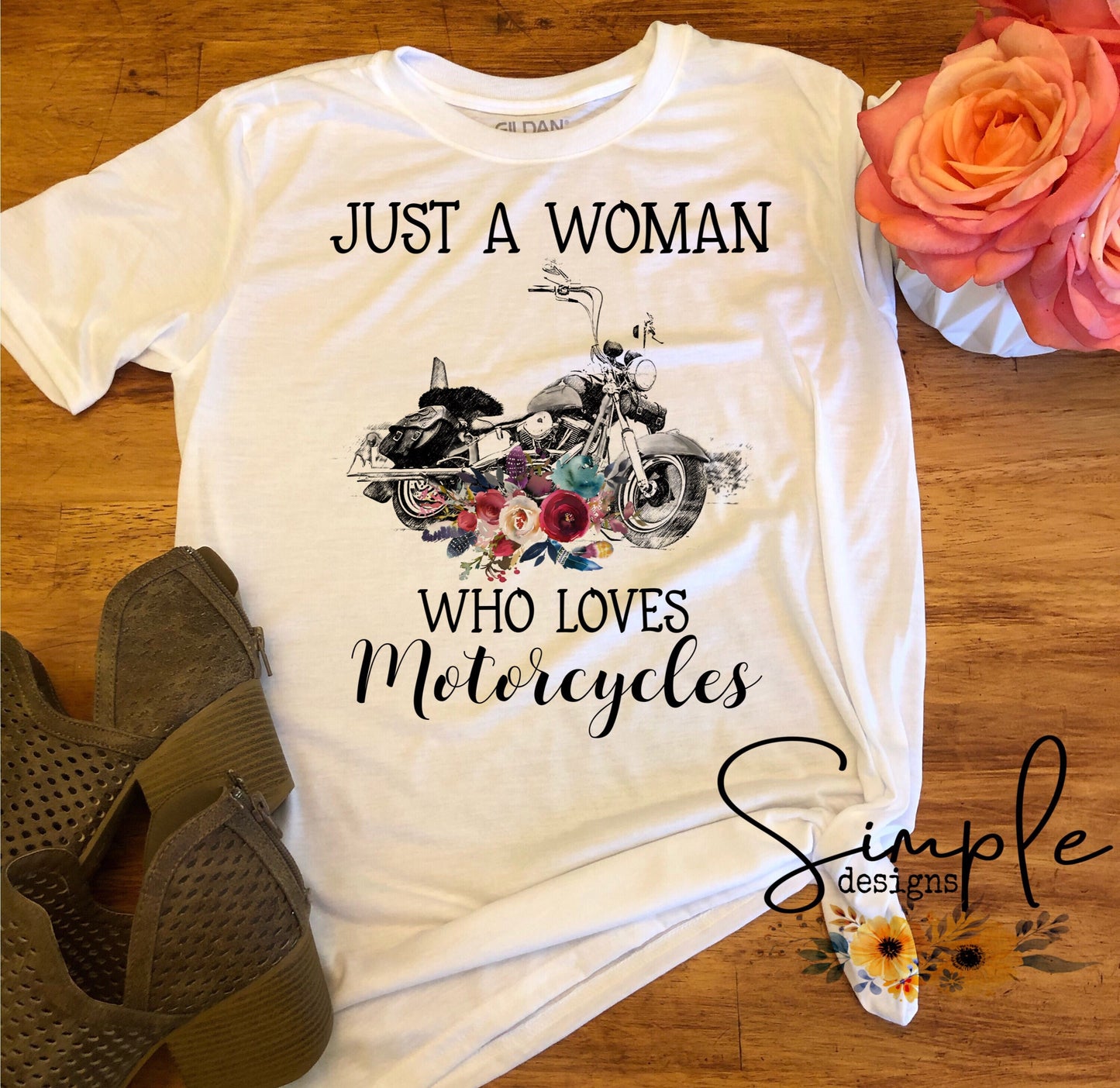Just a Woman Who Loves Motorcycles Sublimation Heat Transfer Sheet