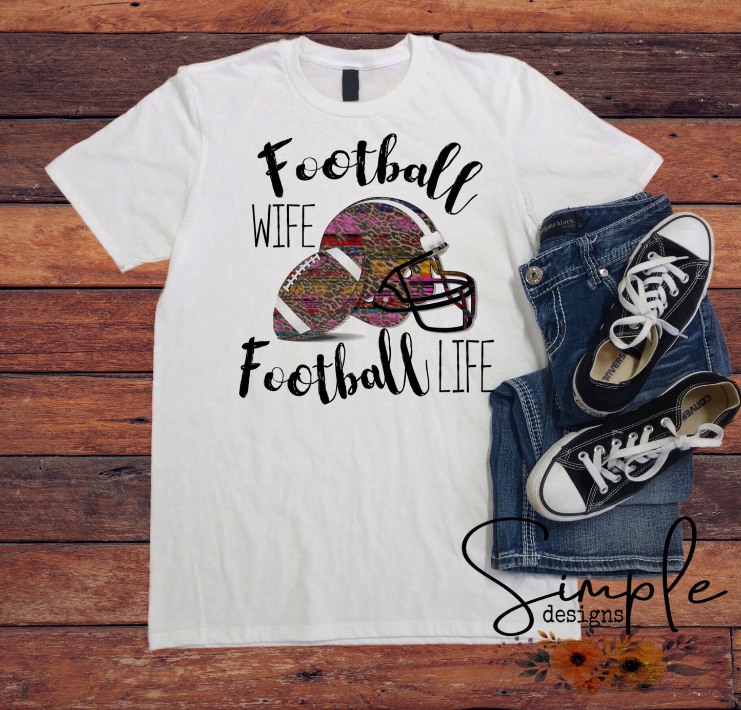 Football Wife Football Life Sublimation Heat Transfer Sheet