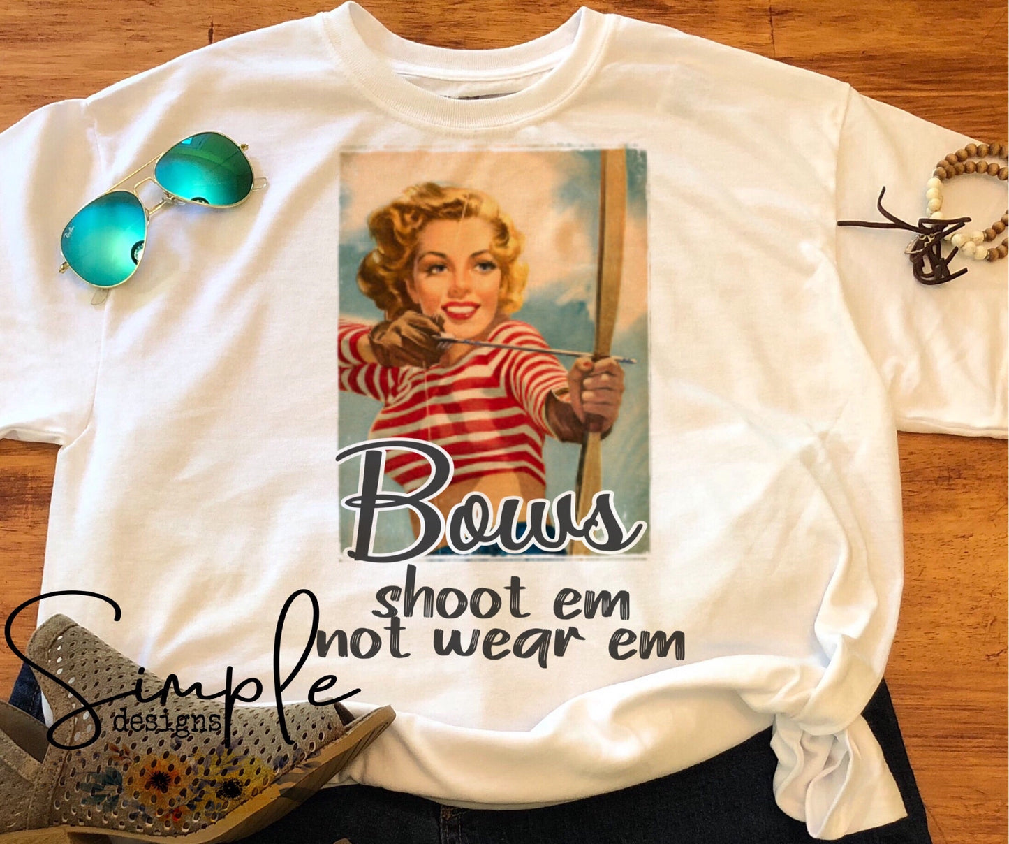 Bows Shoot Em Not Wear Em Sublimation Heat Transfer Sheet