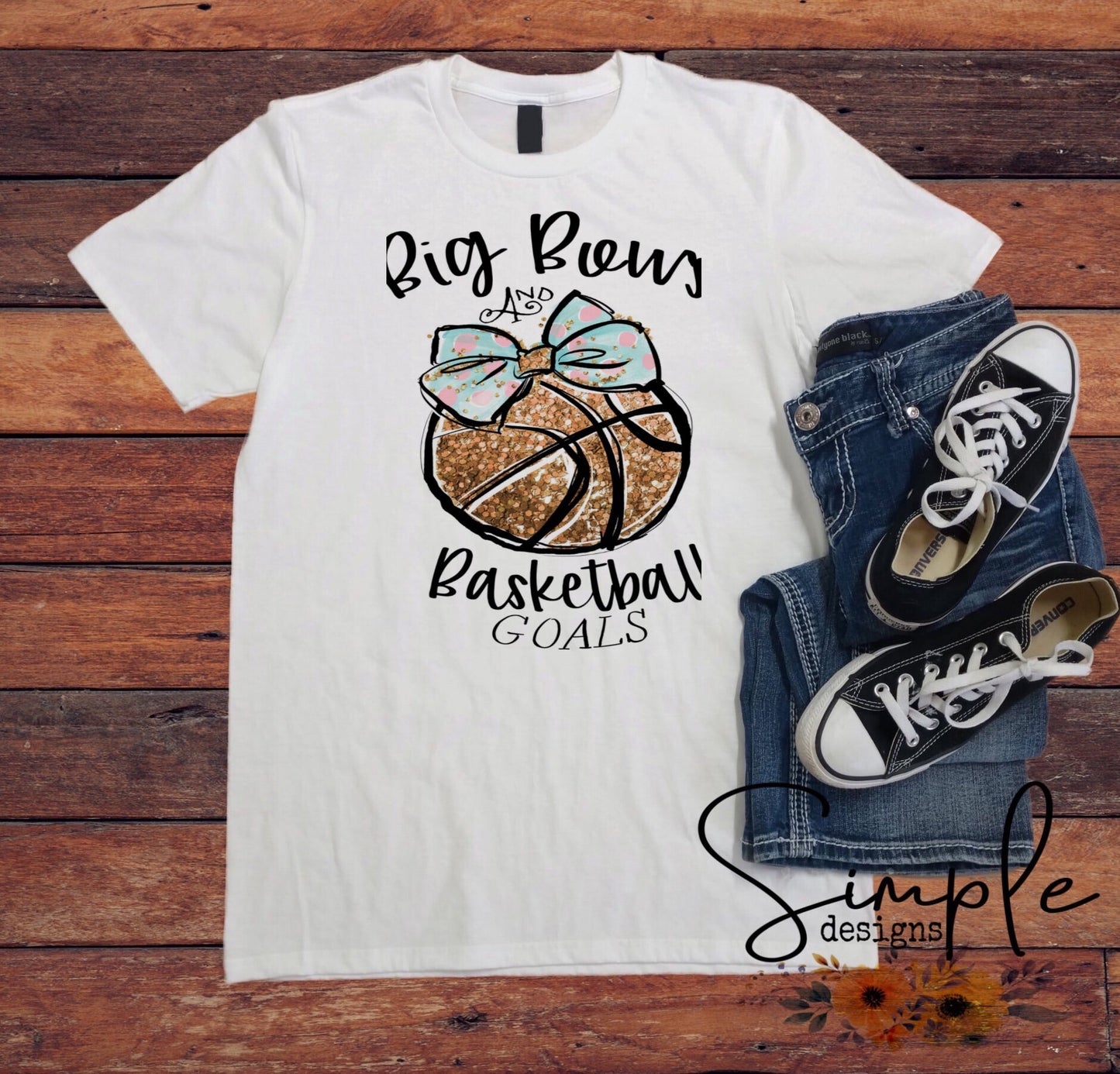 Big Bows and Basketball Goals Sublimation Heat Transfer Sheet