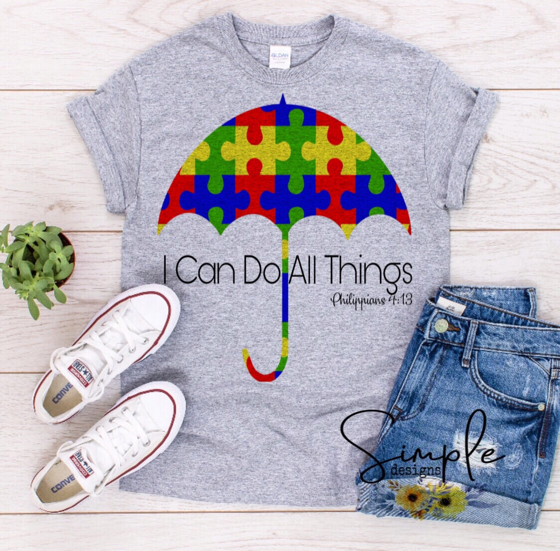 I Can Do All Things Umbrella Autism Sublimation Heat Transfer Sheet