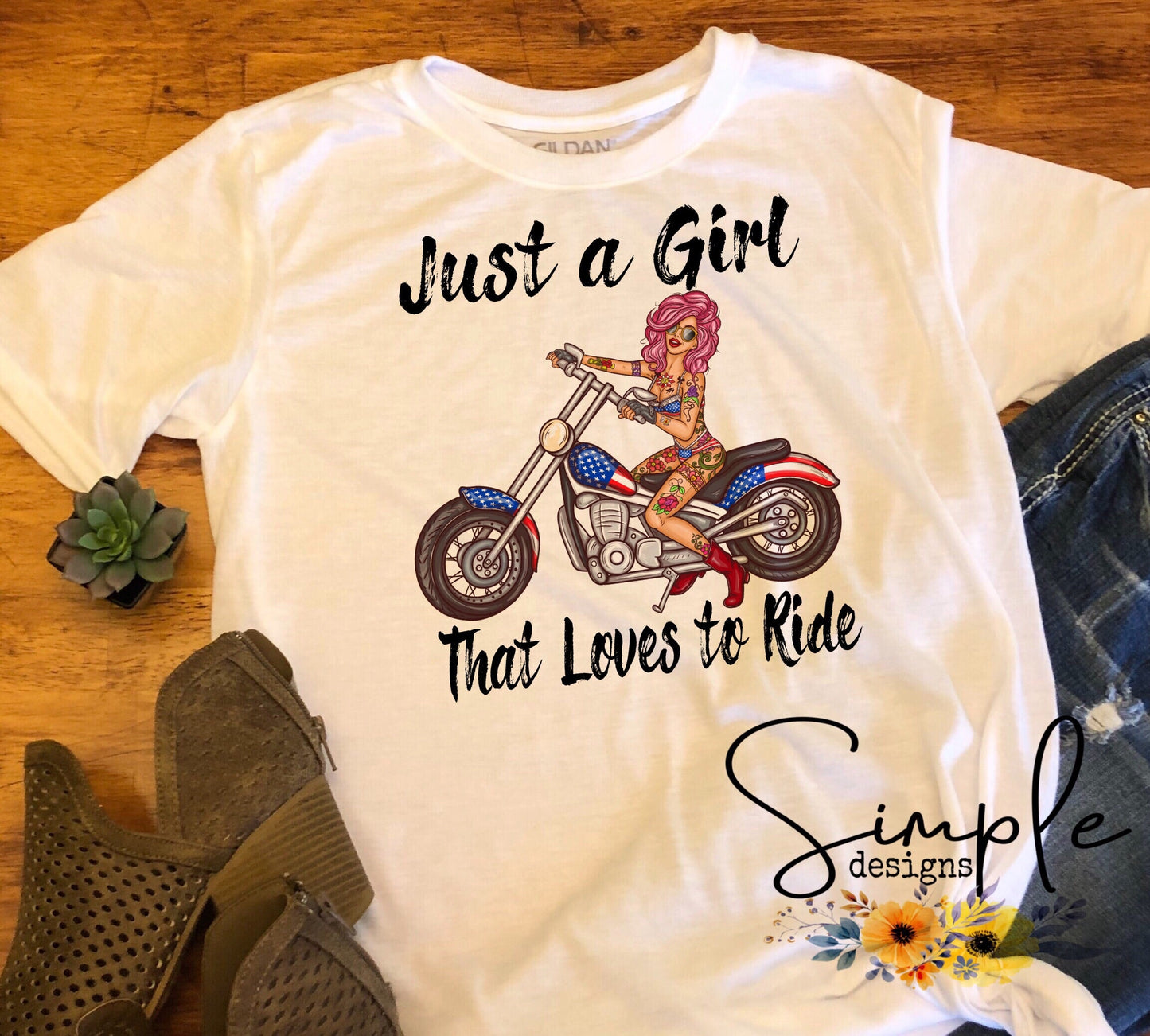 Just a Girl That Loves to Ride Sublimation Heat Transfer Sheet