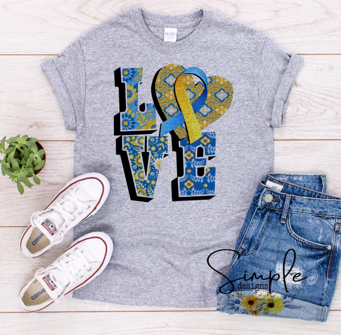 LOVE Down Syndrome Awareness Sublimation Heat Transfer Sheet