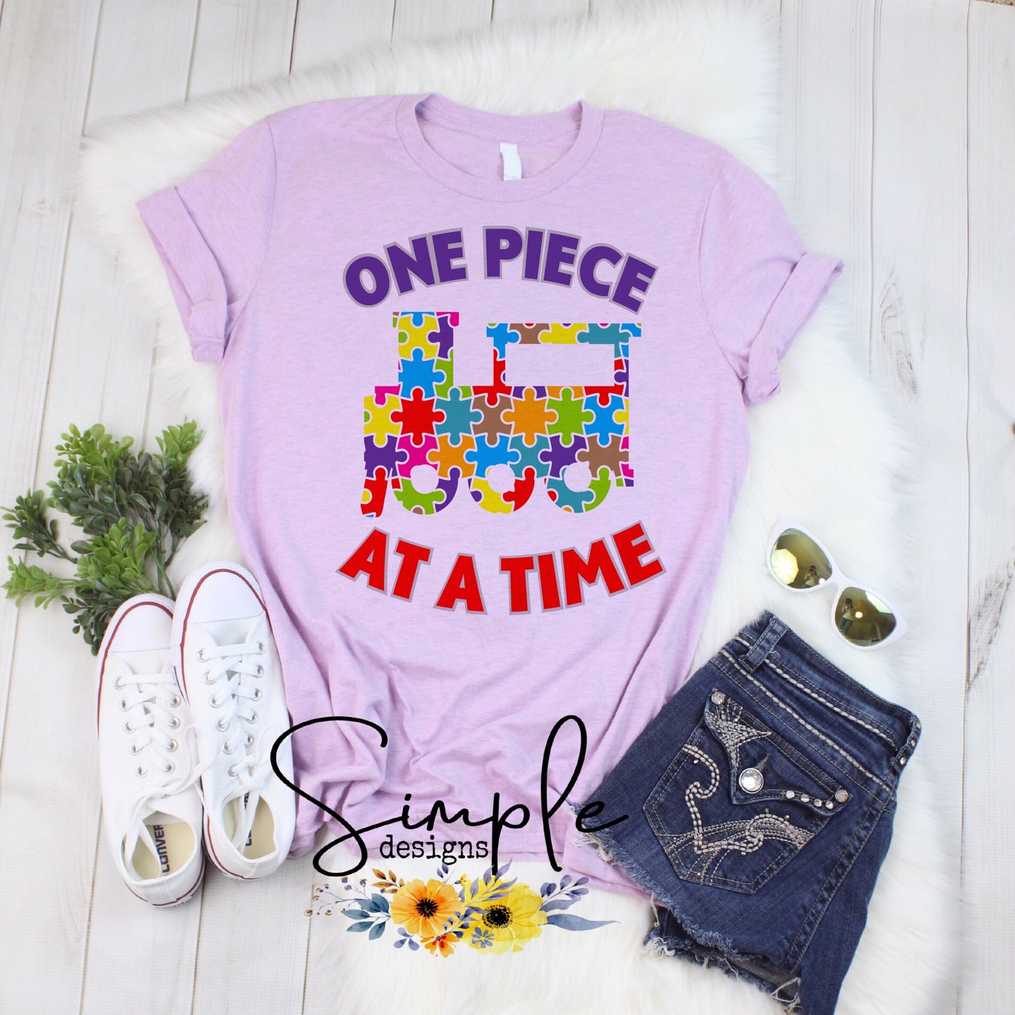 Autism One Piece at a Time Sublimation Heat Transfer Sheet