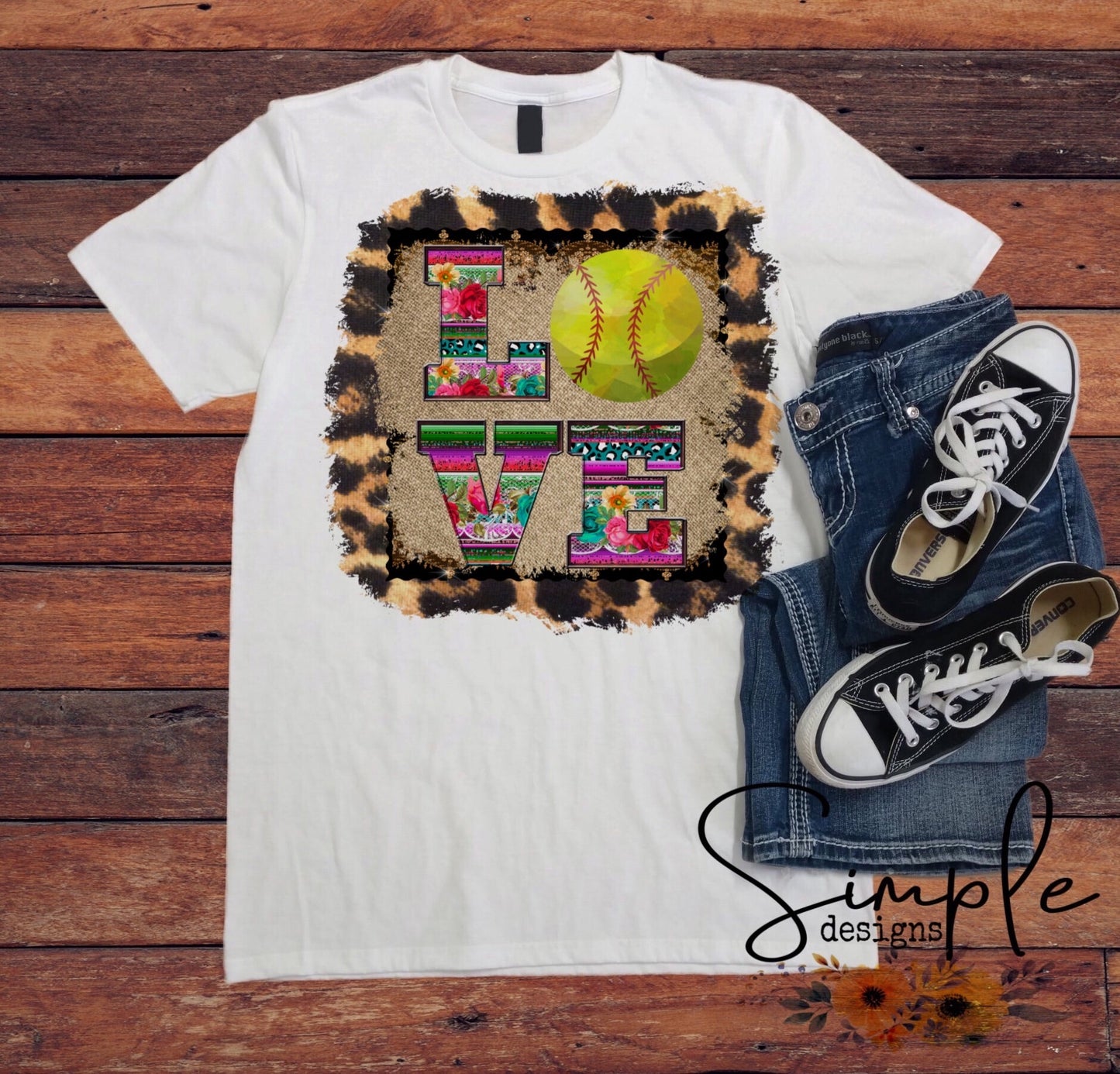 Love Softball Sublimation Heat Transfer Sheet
