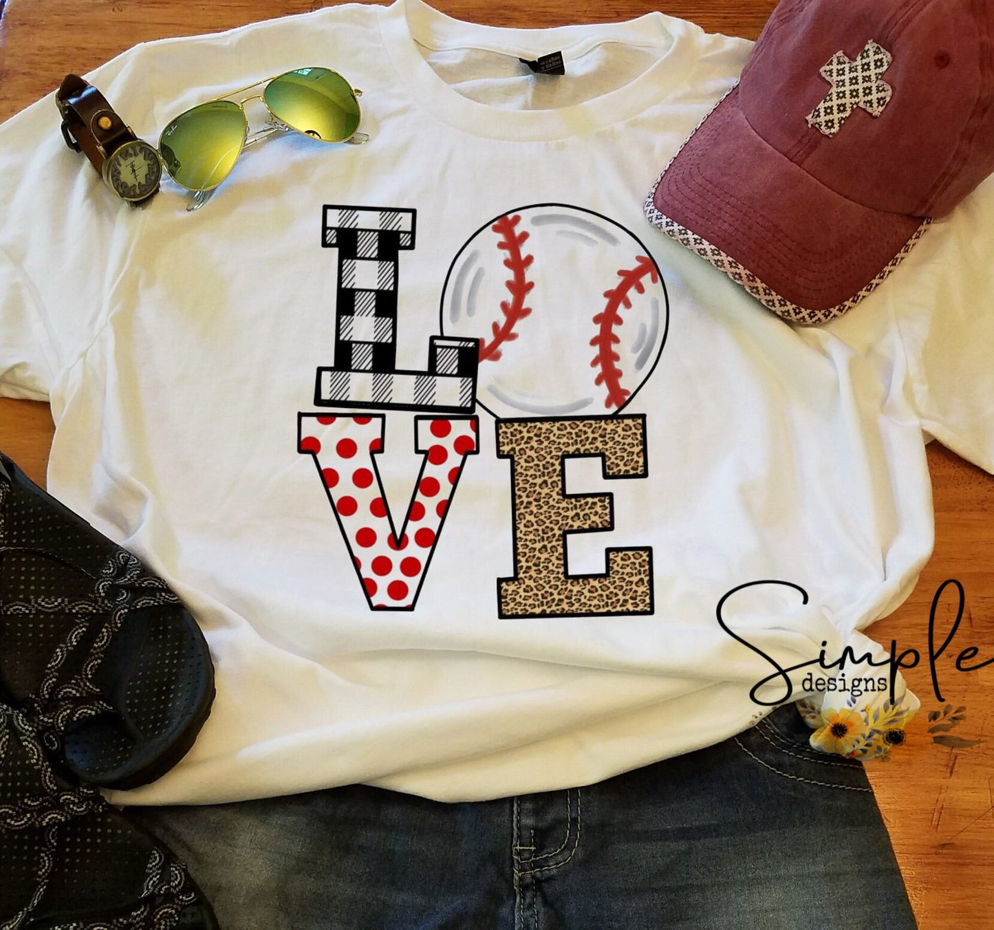 Baseball LOVE No Frame Sublimation Heat Transfer Sheet