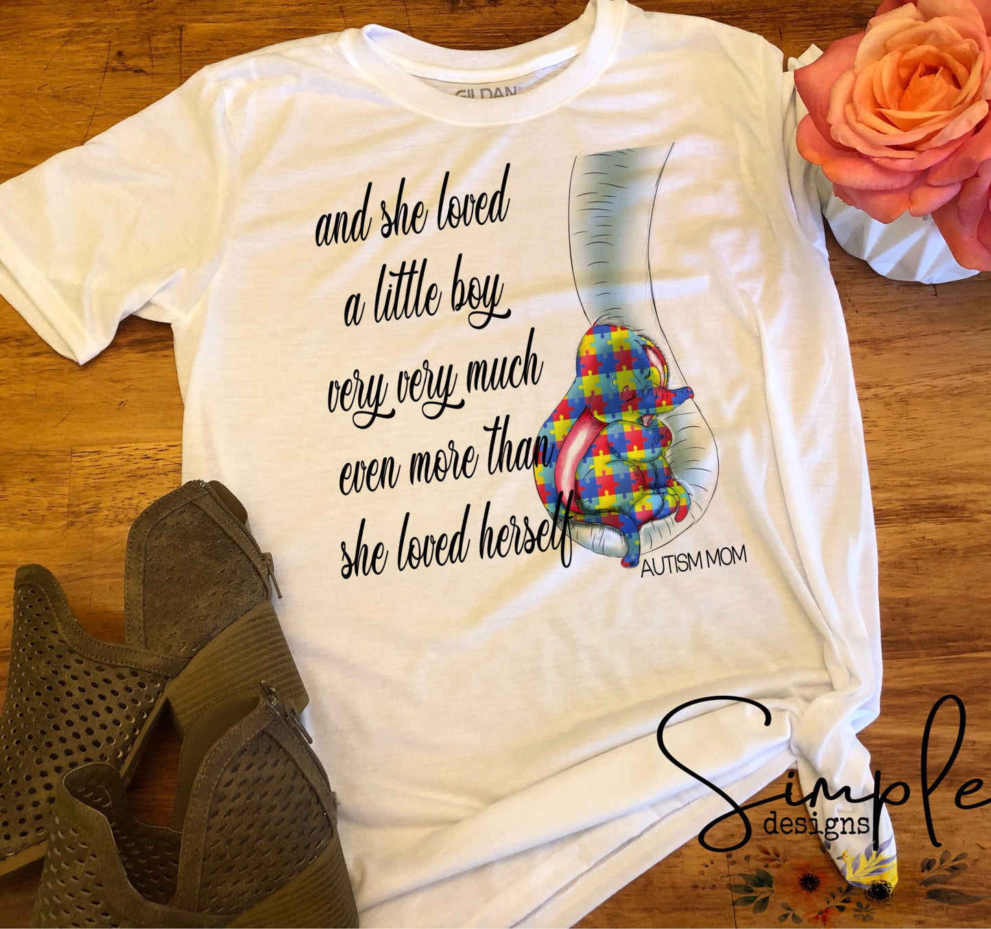 She Loved Him/Her Very Very Much Elephant Autism Sublimation Heat Transfer Sheet