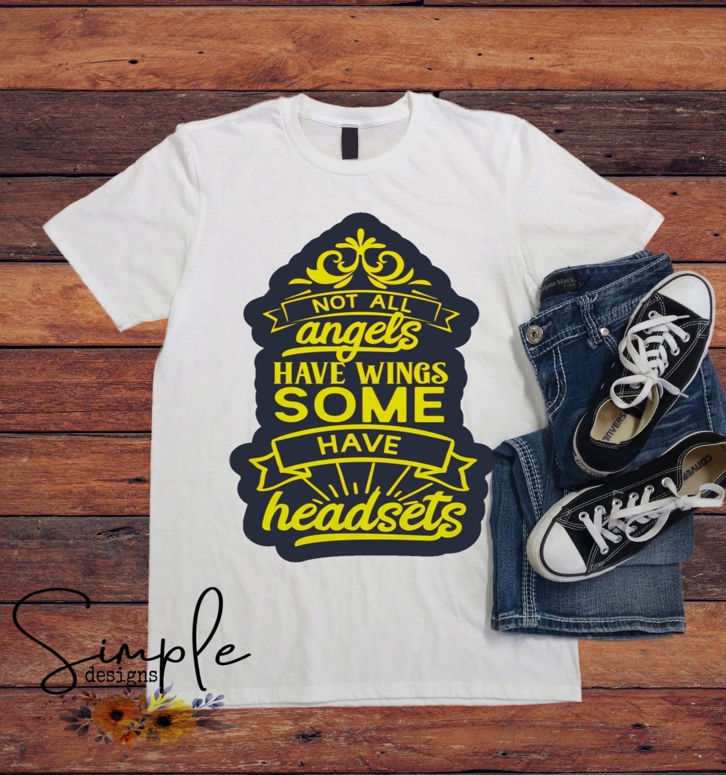Some Angels Wear Headsets Dispatcher Sublimation Heat Transfer Sheets