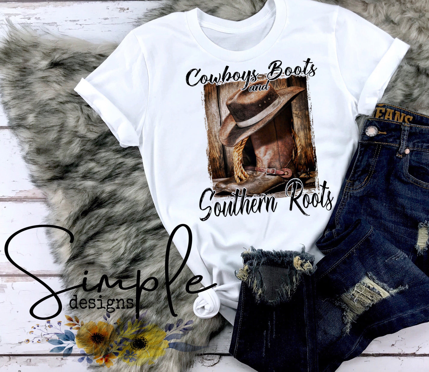 Cowboy Boots and Southern Roots Sublimation Heat Transfer Sheet