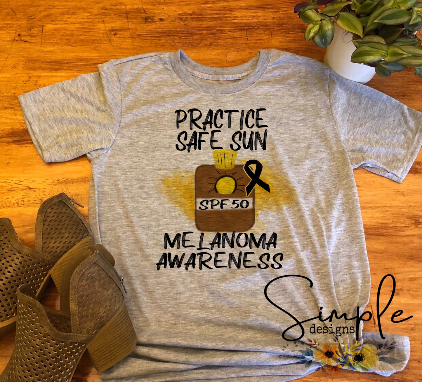Practice Sun Safety Melanoma Awareness Sublimation Heat Transfer Sheet
