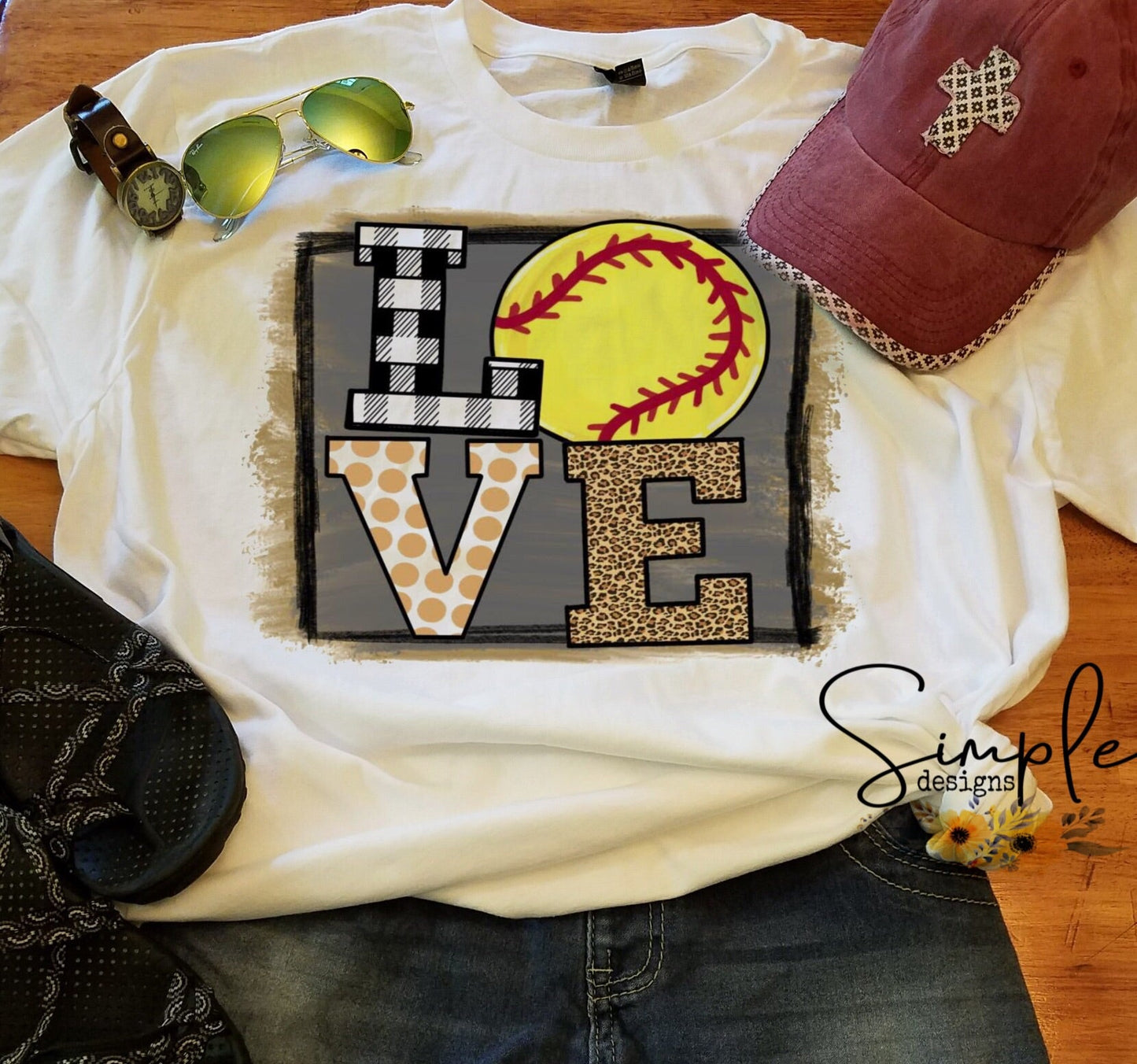 Softball LOVE Frame Sublimation Heat Transfer Sheet