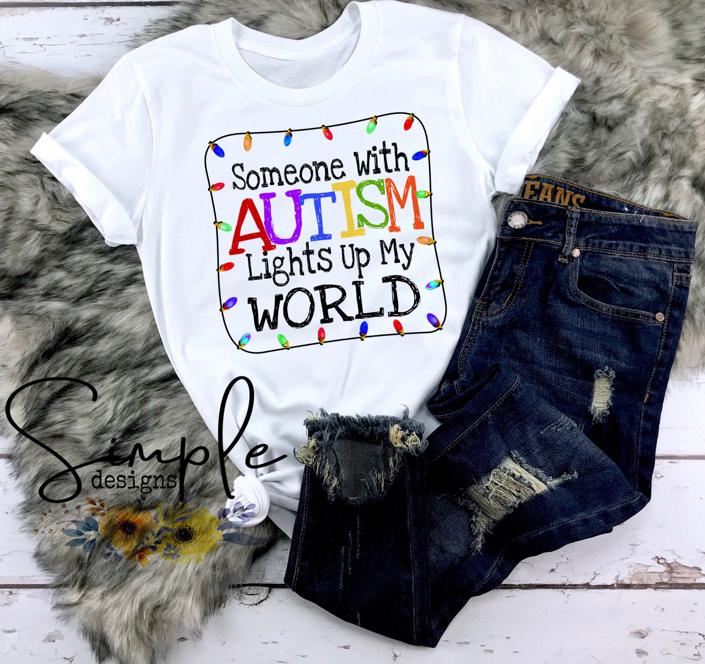Someone With Autism Lights Up My World Autism Sublimation Heat Transfer Sheet