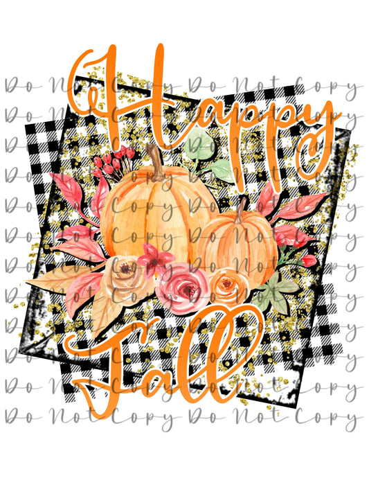 Happy Fall Plaid and Pumpkins Things Transfer DTF, Sublimation, DTF Direct to Film