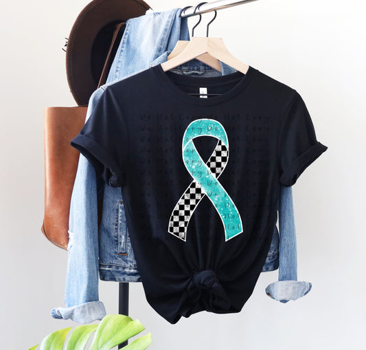 Ovarian Cancer Awareness White Racing Sublimation, DTF Direct to Film